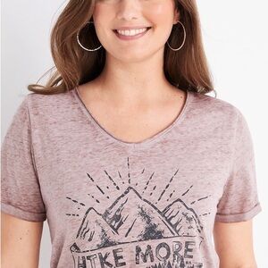 Maurice’s “Hike More Worry Less “ Graphic Beown Short Sleeve Tee. Size XL